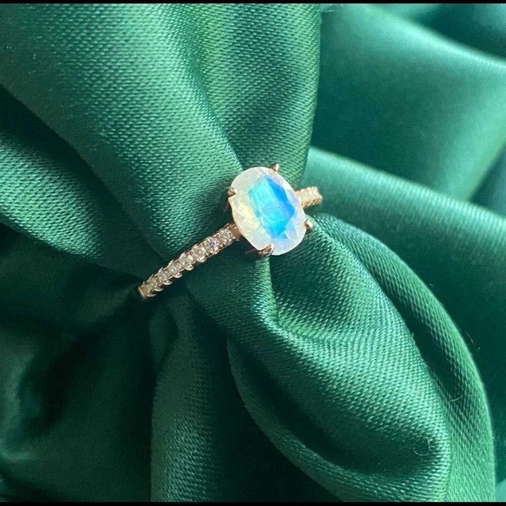 ‘SHE'S A RAINBOW' Moonstone 14k Rose Gold Ring